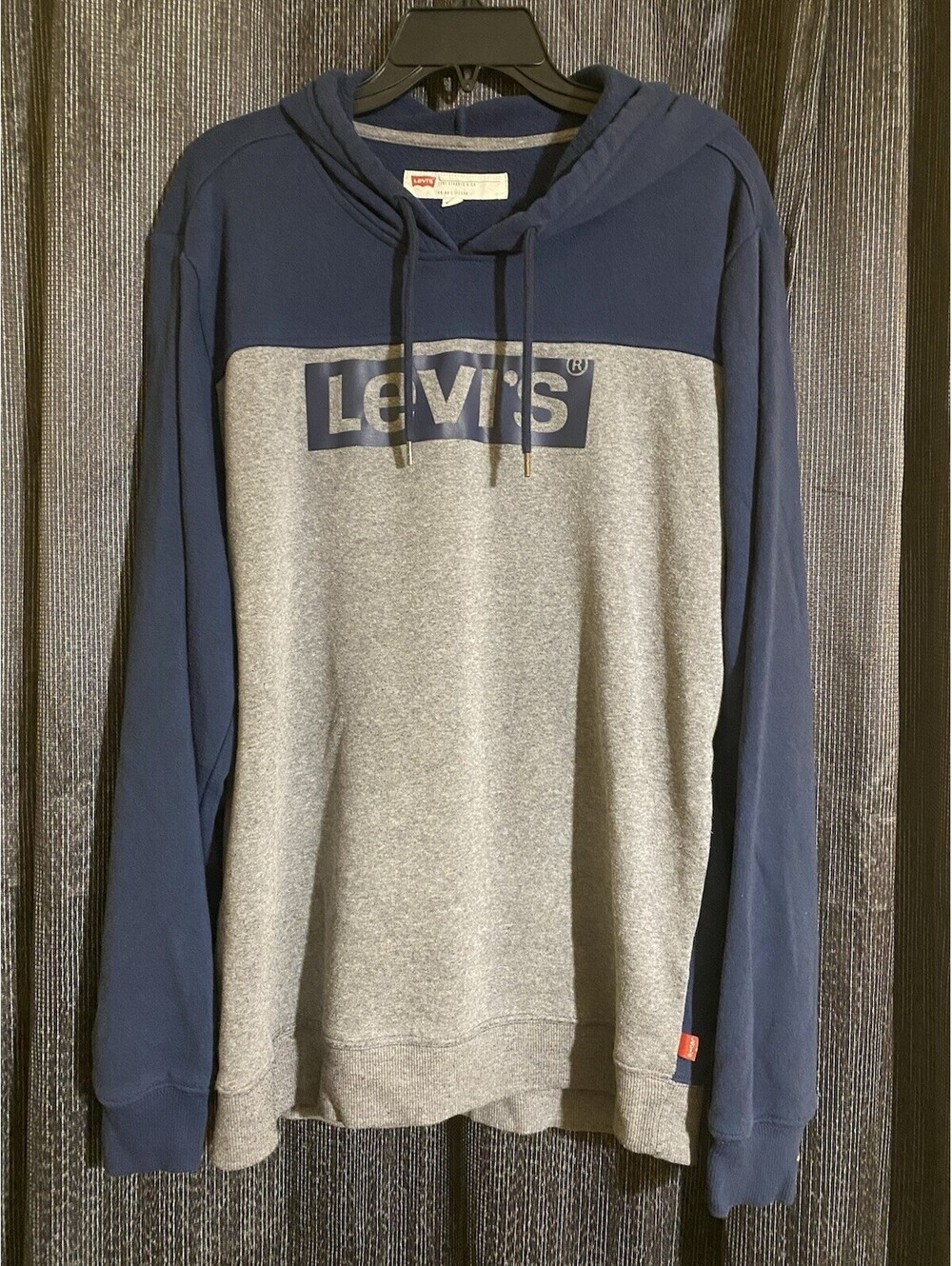 Levi's Men's Size Large Gray & Navy Hooded Sweatshirt
